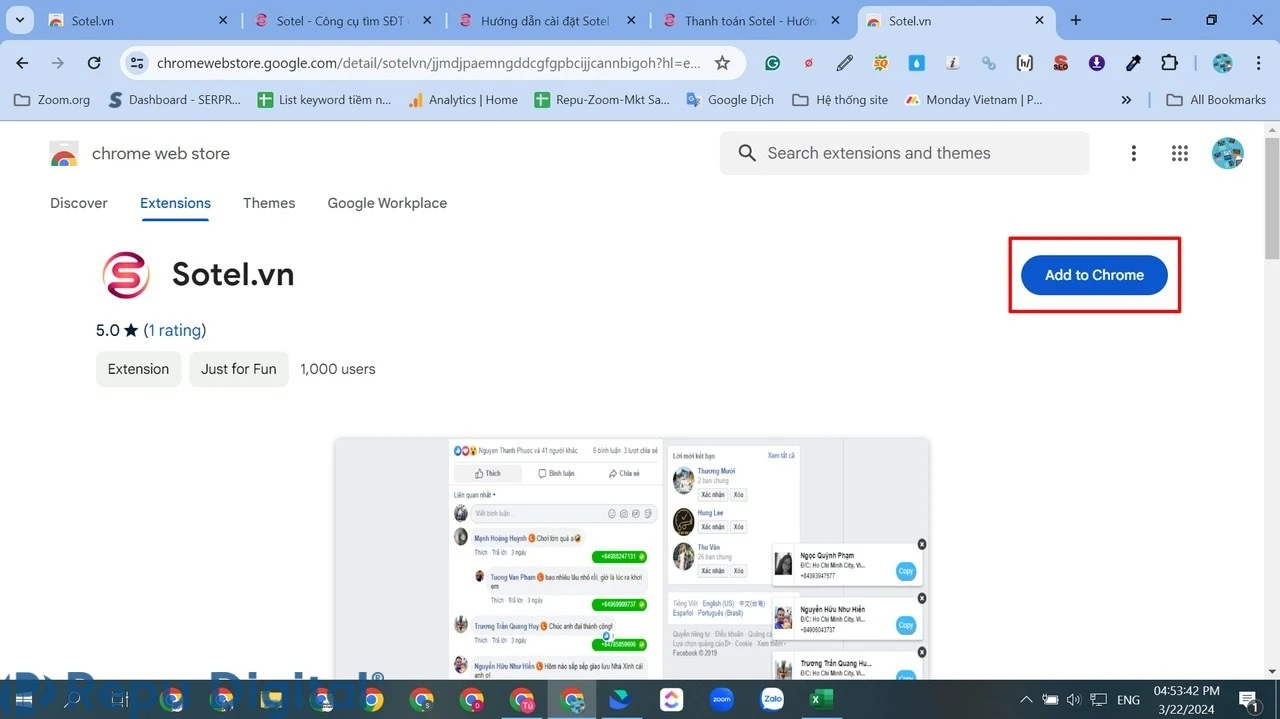 Mua phần mềm quét số điện thoại Facebook Sotel Pro 12 tháng