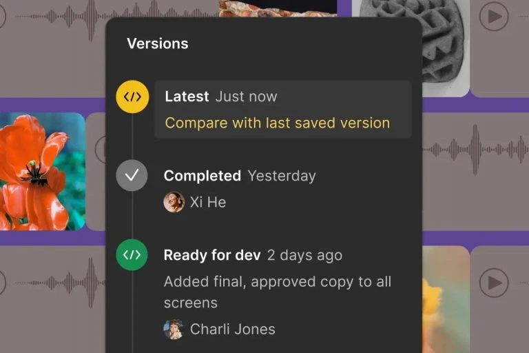 Theo dõi tiến độ với trạng thái thiết kế.