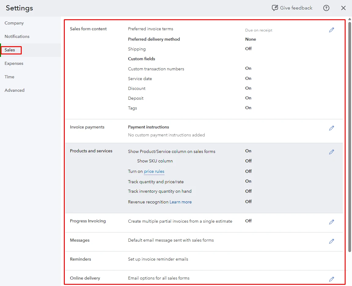 Hướng dẫn Thiết lập cấu hình Doanh thu & bán hàng trong QuickBooks - QuickBooks Việt Nam - Repu
